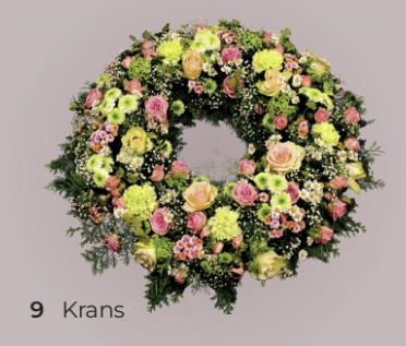 Fargerike blomster i krans