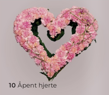 Rosa blomster formet som åpent hjerte